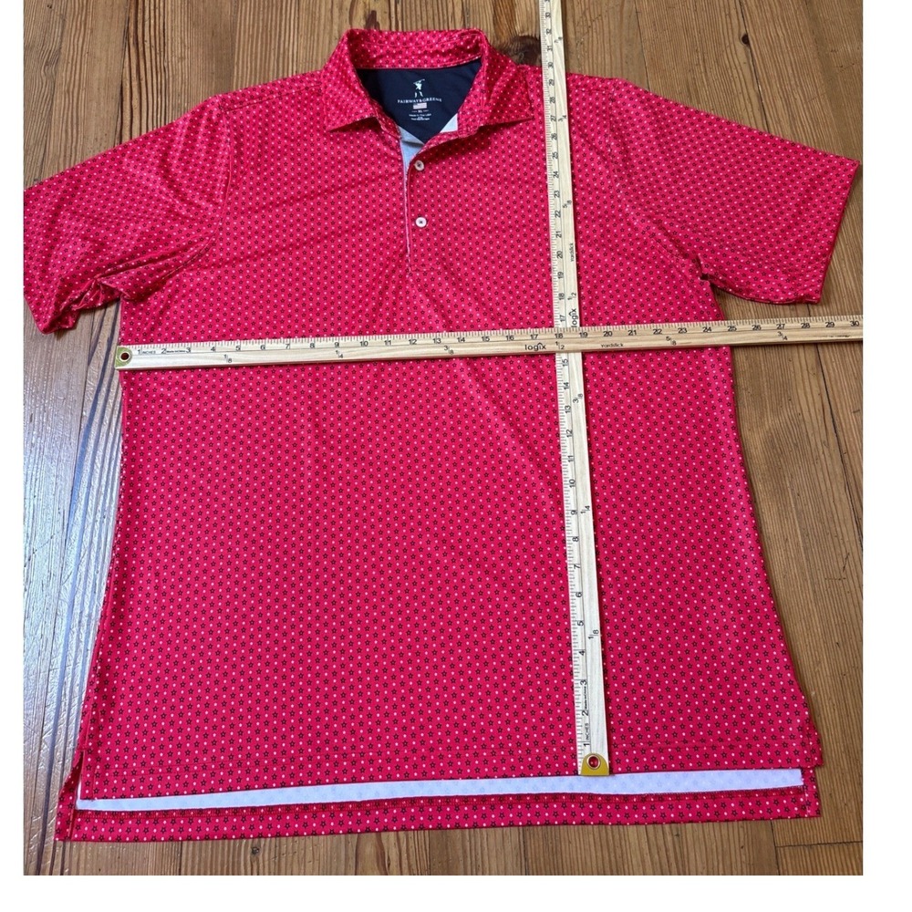 Fairway & Greene Polo Shirt Mens Red Star Print Patriotic Golf Top SIZE XL - Picture 4 of 6